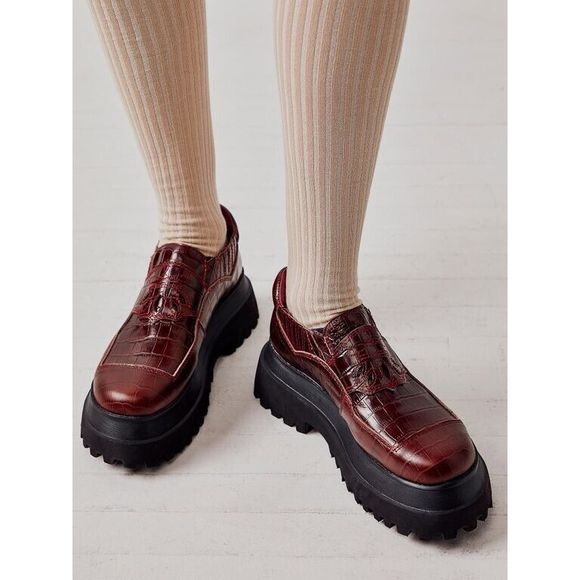 Free People x Mutma Kylie Croc Loafers Size 39